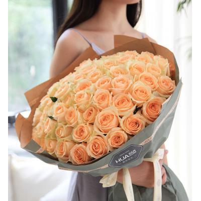 天天天晴-香槟玫瑰66枝