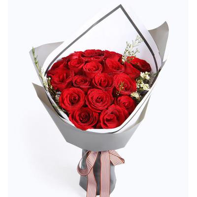 爱的诺言-红玫瑰19枝，白色腊梅2枝（如腊梅无货，则用白色石竹梅或满天星代替）