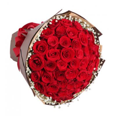 热恋-红玫瑰50枝，满天星0.5扎