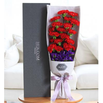 最思恋-红色康乃馨19枝，勿忘我0.3扎