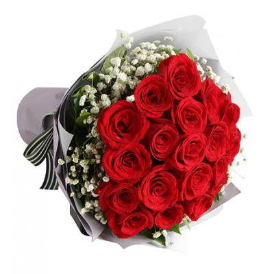 牵手一生-红玫瑰19枝，满天星0.3扎