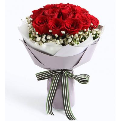 牵手一生-红玫瑰19枝，满天星0.3扎
