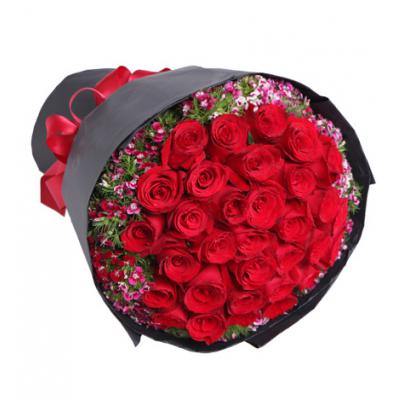 忘情巴黎-33枝红玫瑰，石竹梅20枝