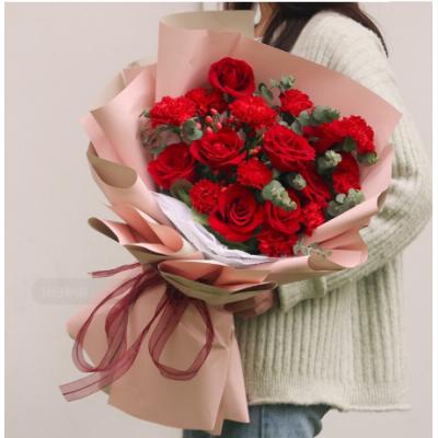 爱的祝福-9枝红玫瑰加3支康乃馨