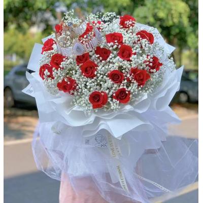 我的世界等于你-19朵红玫瑰加满天星加皇冠