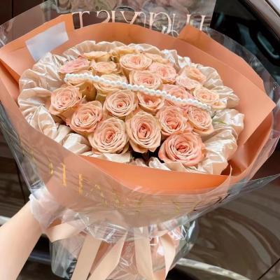 弥足珍贵-19朵卡布奇诺玫瑰