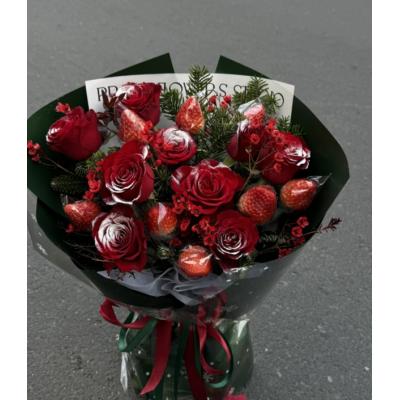 莓烦恼-8支落雪+8颗草莓