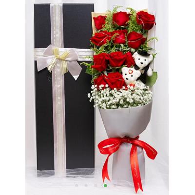 恋爱圆舞曲 -11支玫瑰加公仔礼盒